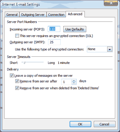 Outlook settings